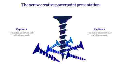 creative powerpoint presentation-The screw creative powerpoint presentation-Blue